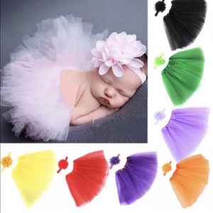 Lot of 4 Baby Tutu and Head Bands
